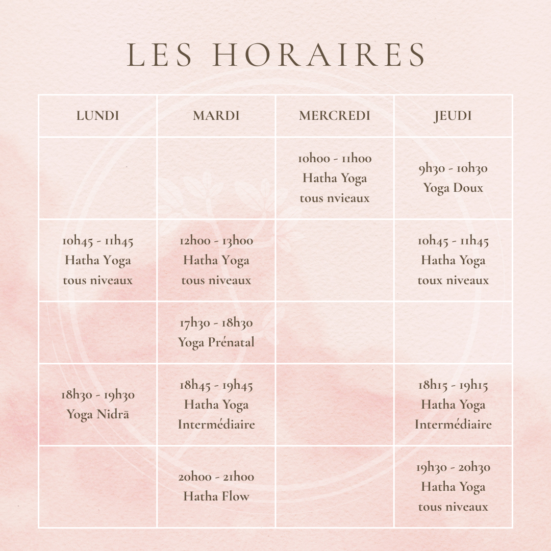 horaires ananta yoga